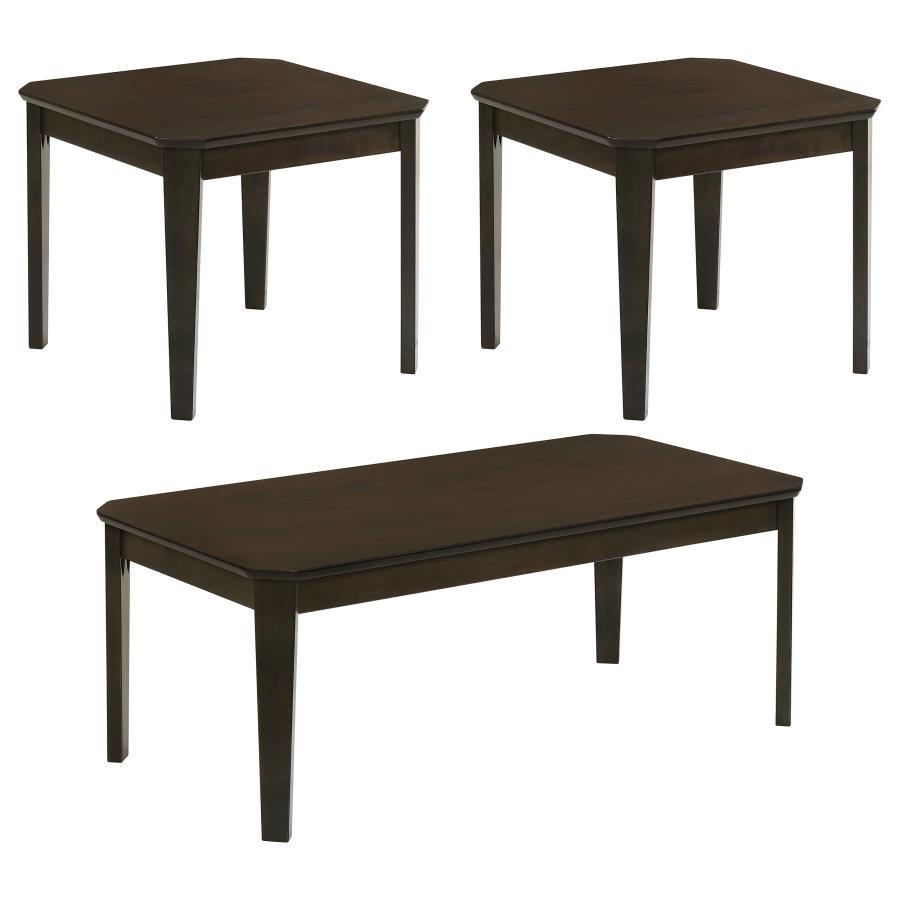 Amaro - 3 Piece Coffee And End Table Set - Dark Brown Table Sets by CoasterEssence - Walls Furniture & Mattress