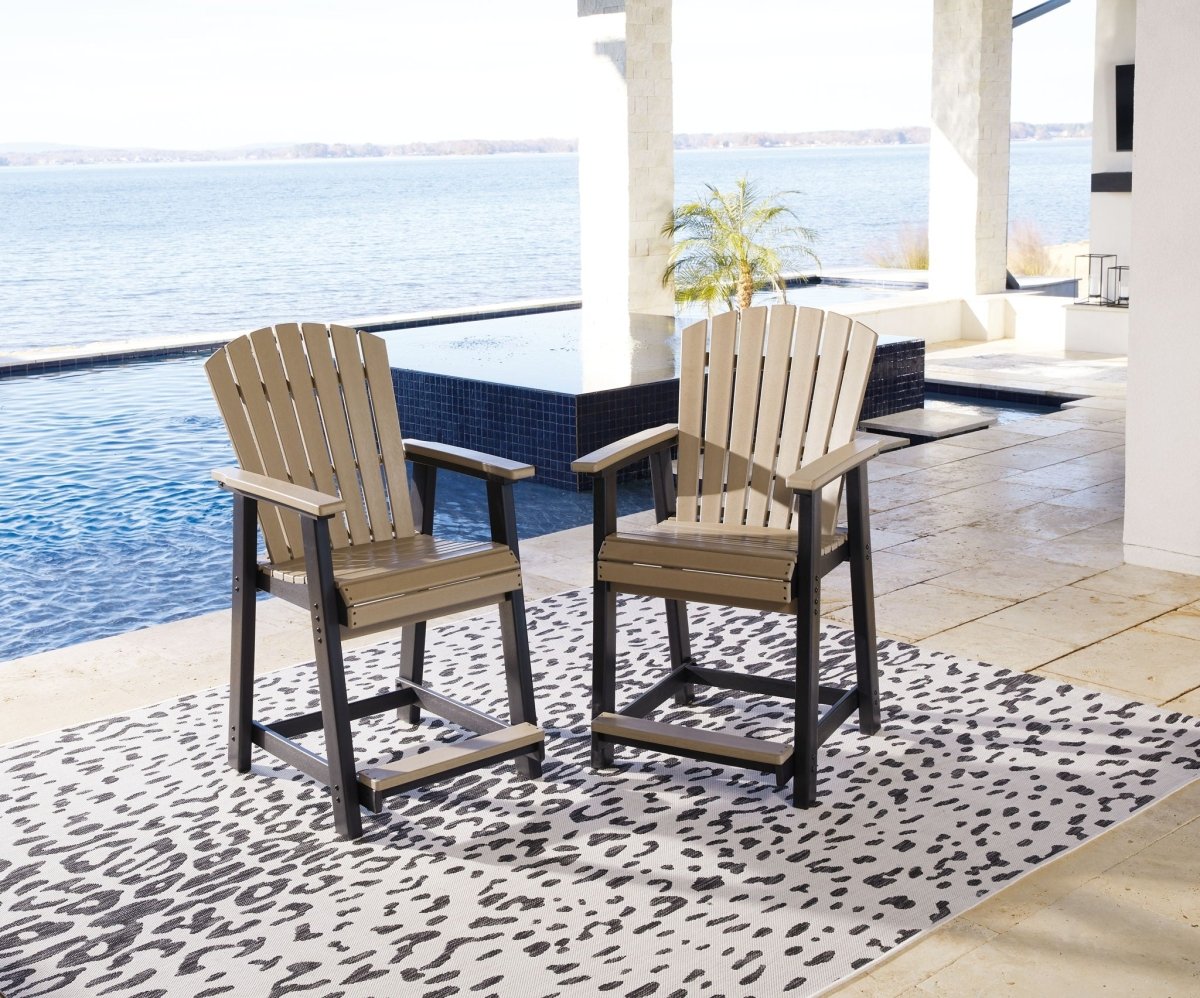 Fairen Trail - Barstool (Set of 2) - Black / Driftwood Stool Sets by Signature Design by Ashley® - Walls Furniture & Mattress