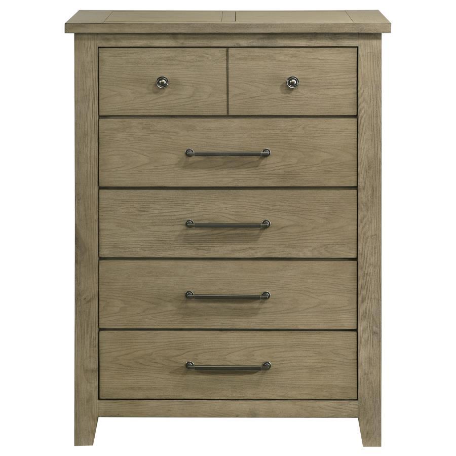Hazlewood - 5 - Drawer Bedroom Chest Of Drawers - Vineyard Oak Accent Chests by Coaster Fine Furniture - Walls Furniture & Mattress