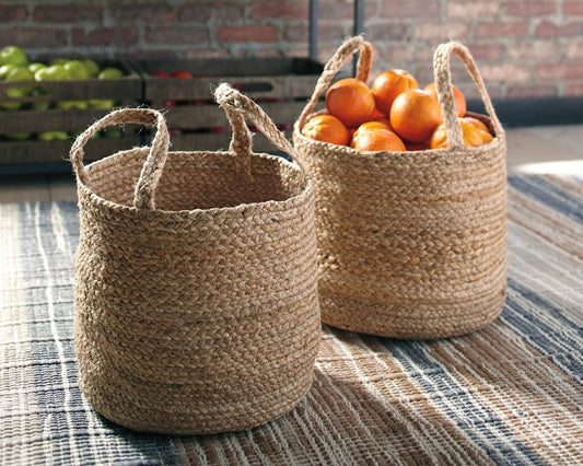 Brayton - Basket Set (Set of 2) - Natural Storage Baskets by Signature Design by Ashley® - Walls Furniture & Mattress