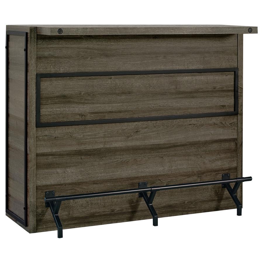 Joe - 5 - Shelf Composite Wood Home Bar Wine Cabinet - Aged Oak Wine Cabinets by CoasterEveryday - Walls Furniture & Mattress