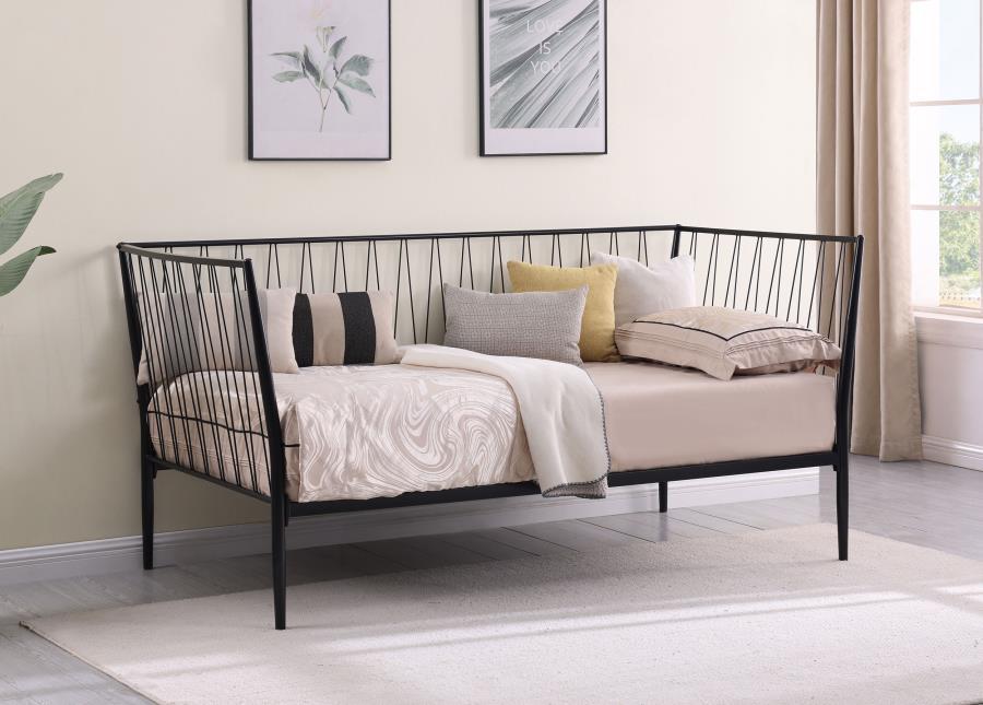 Richland - Metal Twin Daybed Bed Frame - Matte Black Daybeds by Coaster Fine Furniture - Walls Furniture & Mattress