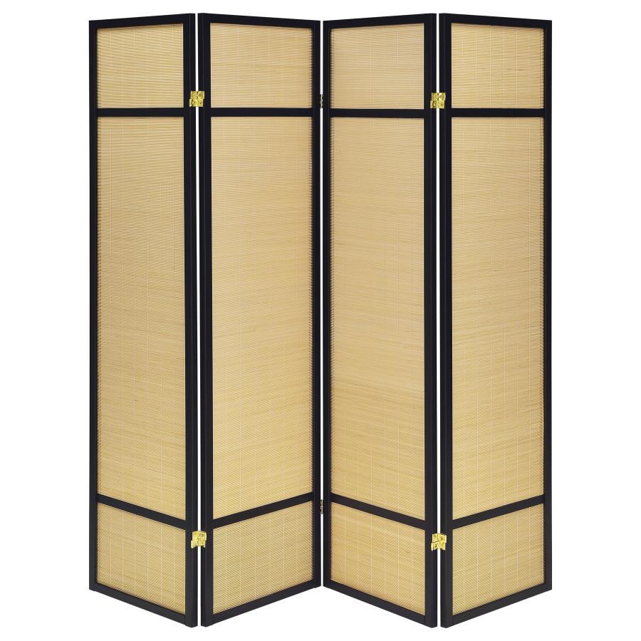 Pearce - 4 - Panel Bamboo Room Divider Folding Screen - Natural Room Dividers by Coaster Fine Furniture - Walls Furniture & Mattress