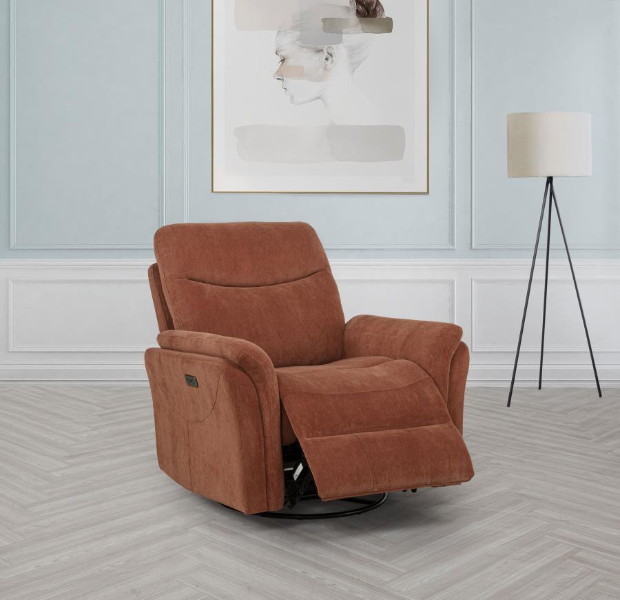 Adler - Upholstered Power Swivel Glider Recliner Swivel Glider Chairs by Coaster Fine Furniture - Walls Furniture & Mattress