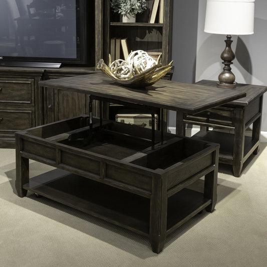 Paradise Valley - Lift Top Cocktail Table - Dark Brown Cocktail Tables by Liberty Furniture - Walls Furniture & Mattress