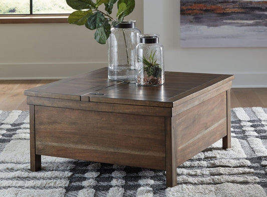 Moriville - Lift Top Cocktail Table - Grayish Brown Cocktail Tables by Signature Design by Ashley® - Walls Furniture & Mattress