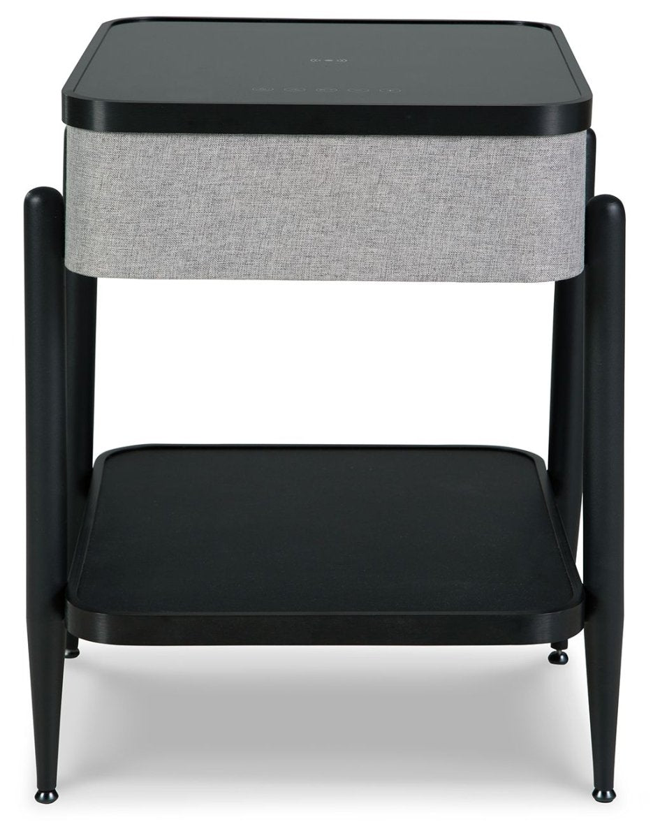 Jorvalee - Accent Table with Speaker - Gray / Black Accent Tables by Signature Design by Ashley® - Walls Furniture & Mattress