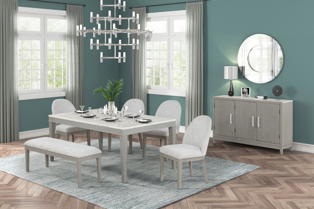 Essence - 54" Round Dining Table With Marble Top Dining Tables by New Classic - Walls Furniture & Mattress