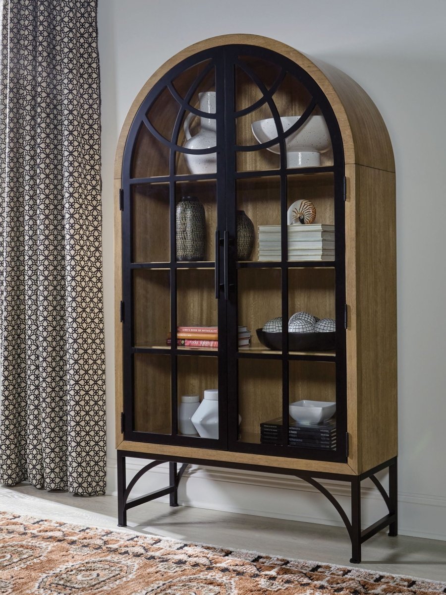 Gwenwich - Natural / Black - Accent Cabinet Accent Cabinets by Signature Design by Ashley® - Walls Furniture & Mattress