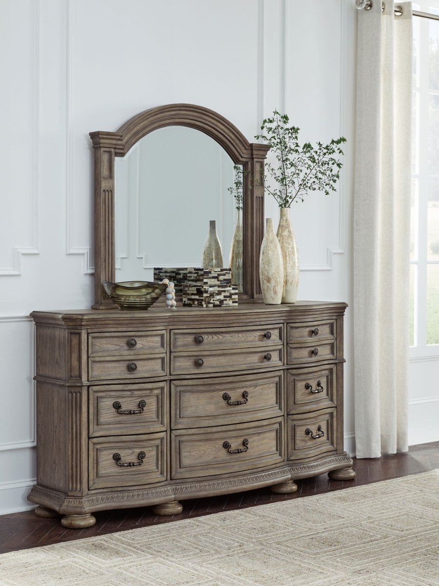 Ardenfield - Dresser And Mirror - Light Brown Dresser & Mirror by Signature Design by Ashley® - Walls Furniture & Mattress
