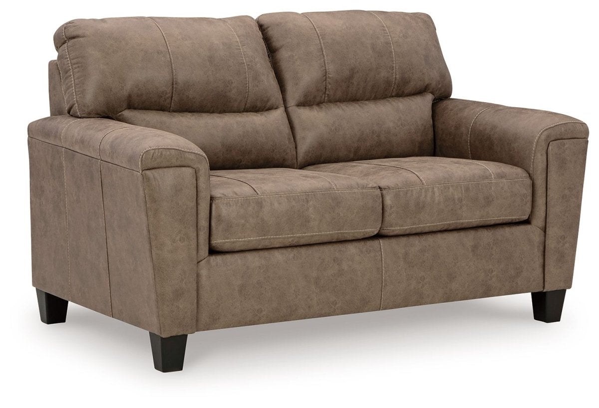 Navi - Fossil - Loveseat Stationary Loveseats by Signature Design by Ashley® - Walls Furniture & Mattress