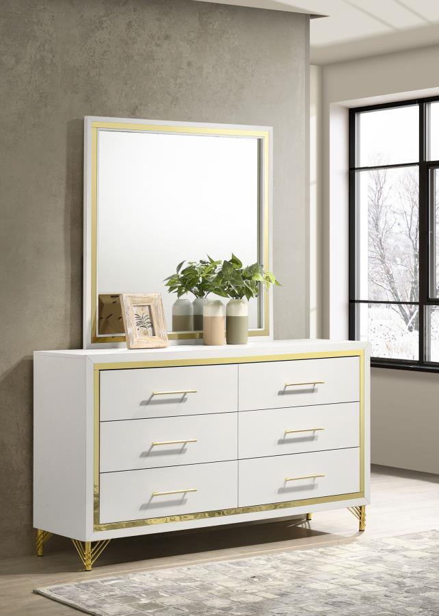 Lucia - 6 - Drawer Dresser Dressers by Coaster Fine Furniture - Walls Furniture & Mattress