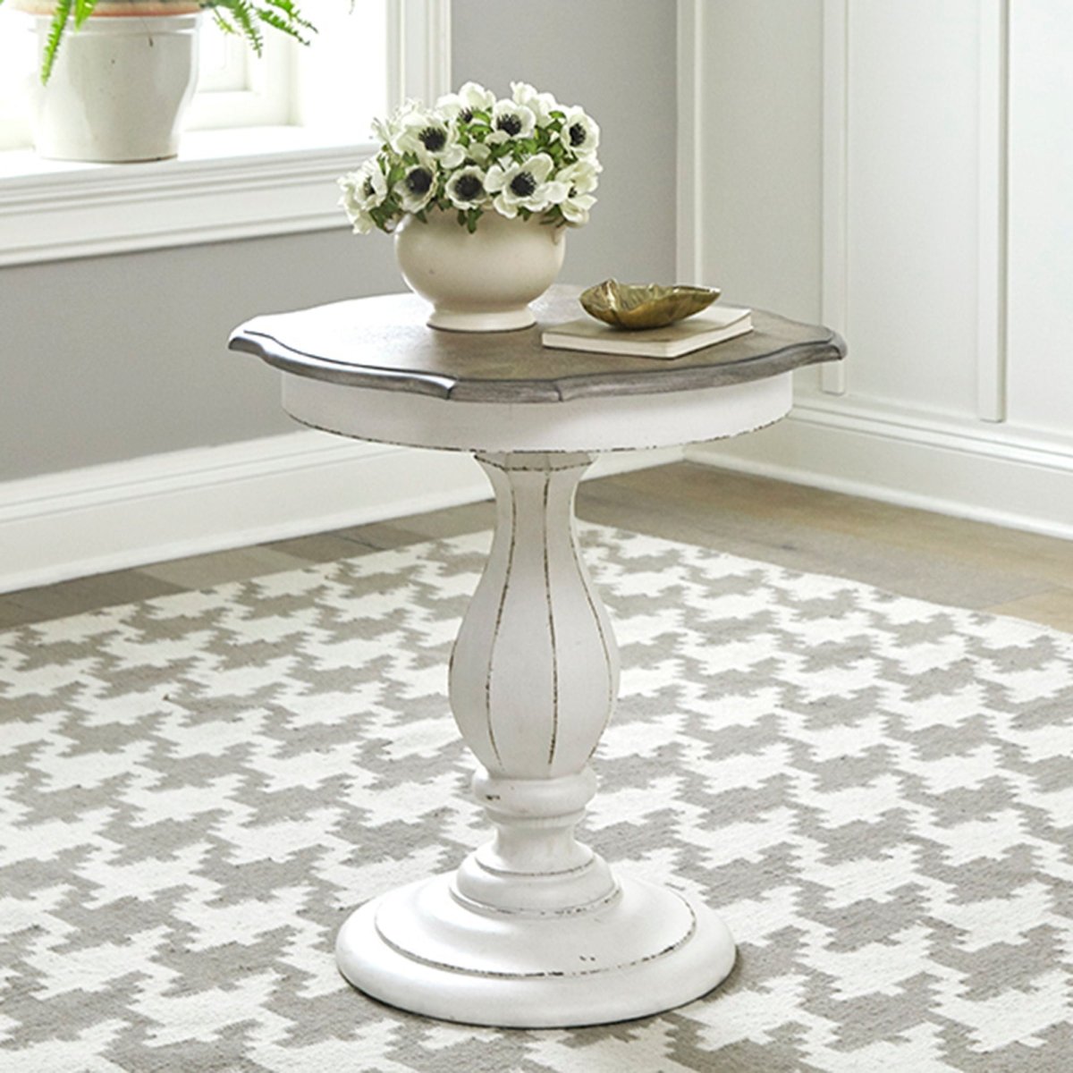 Magnolia Manor - Round Accent Table - White Accent Tables by Liberty Furniture - Walls Furniture & Mattress