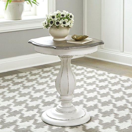 Magnolia Manor - Round Accent Table - White Accent Tables by Liberty Furniture - Walls Furniture & Mattress