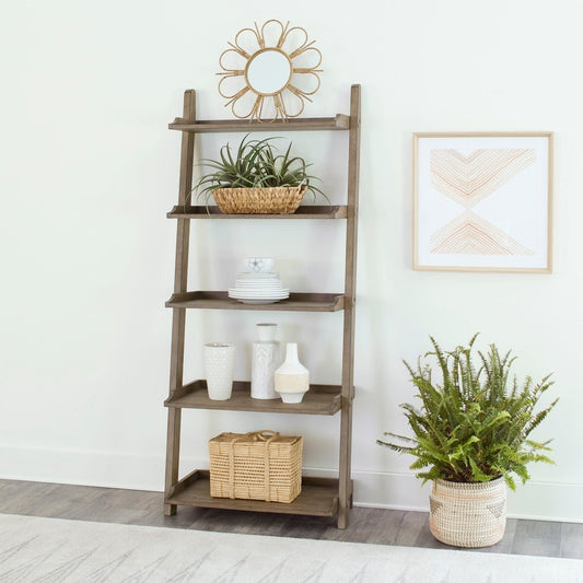Americana Farmhouse - Leaning Pier Bookcase - Light Brown Ladder Bookcases by Liberty Furniture - Walls Furniture & Mattress