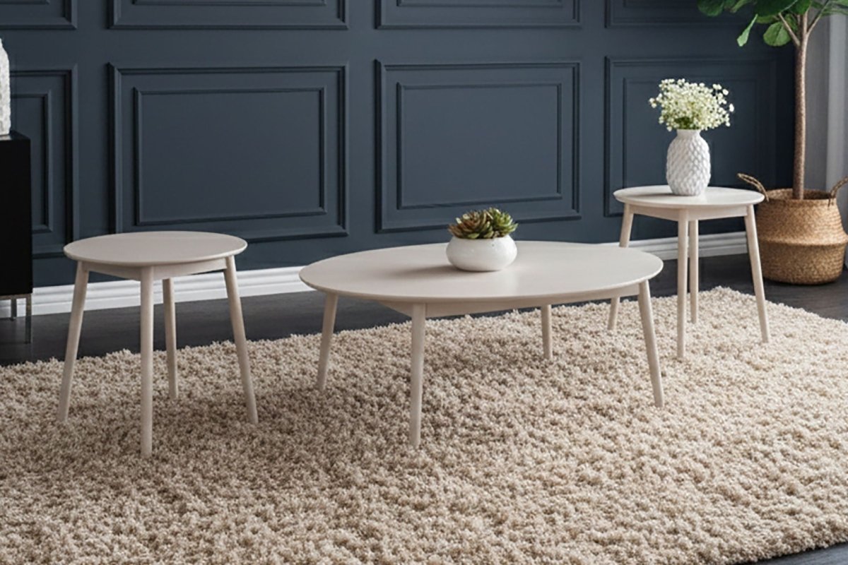 Nolan - 3 Piece Occasional Set (1 Coffee & 2 End Tables) - White Table Sets by New Classic - Walls Furniture & Mattress