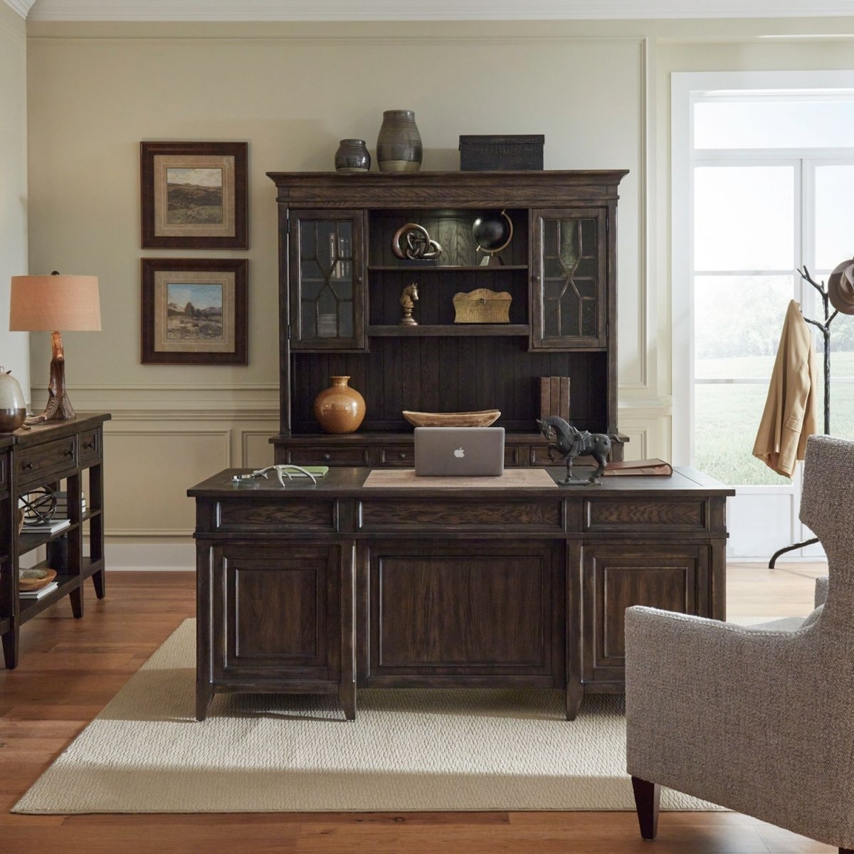 Paradise Valley - 5 Piece Executive Set - Brown 5 Piece Home Office Sets by Liberty Furniture - Walls Furniture & Mattress