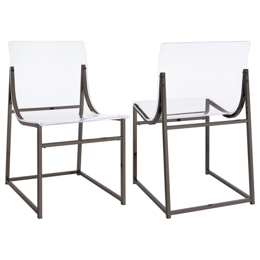 Adino - Acrylic Dining Side Chair (Set of 2) Chair Sets by Coaster Fine Furniture - Walls Furniture & Mattress