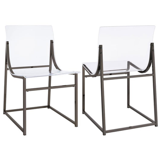 Adino - Acrylic Dining Side Chair (Set of 2) Chair Sets by Coaster Fine Furniture - Walls Furniture & Mattress