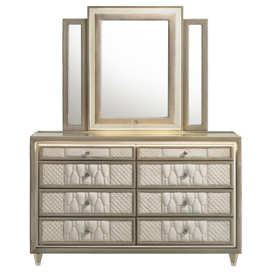 Lorient - 8 - Drawer LED Bedroom Dresser Cabinet Dressers by Coaster Fine Furniture - Walls Furniture & Mattress