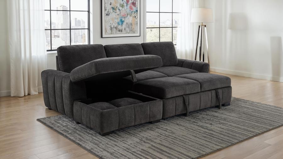 Pastrana - Upholstered Sleeper Sectional Sofa Sleeper Sectionals by Coaster Fine Furniture - Walls Furniture & Mattress
