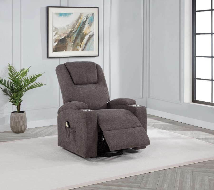 Louie - Chenille Upholstered Power Lift Massage Chair Lift Chairs by Coaster Fine Furniture - Walls Furniture & Mattress