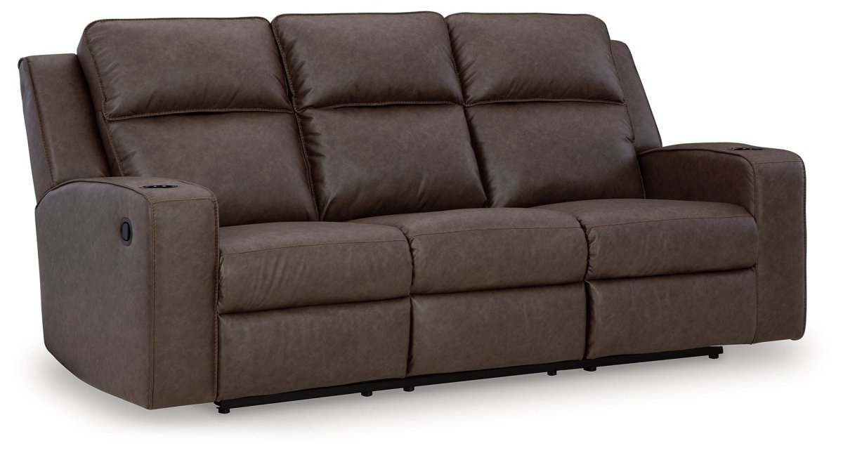 Lavenhorne - Rec Sofa W/Drop Down Table - Granite Reclining Sofas by Signature Design by Ashley® - Walls Furniture & Mattress