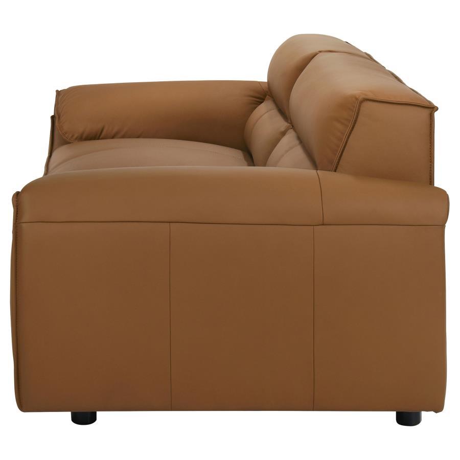 Buxton - Top Grain Leather Upholstered Sofa Stationary Sofas by Coaster Fine Furniture - Walls Furniture & Mattress