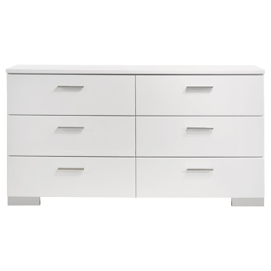 Felicity - 6 - Drawer Dresser Dressers by CoasterEssence - Walls Furniture & Mattress