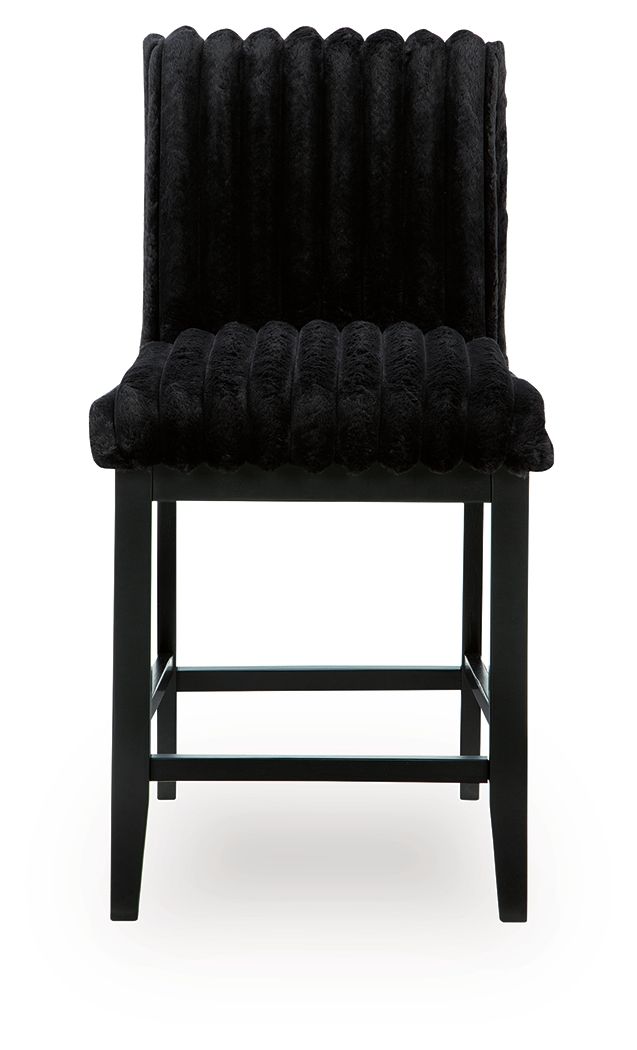 Mervannie - Upholstered Barstool (Set of 2) - Black Stool Sets by Signature Design by Ashley® - Walls Furniture & Mattress