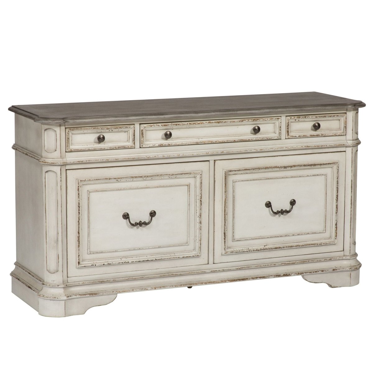 Magnolia Manor - Credenza - Antique White Credenzas by Liberty Furniture - Walls Furniture & Mattress