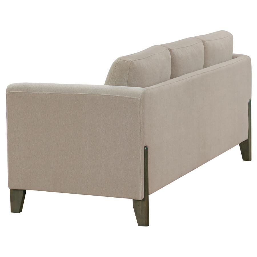 Islington - Fabric Upholstered Panel Arm Sofa - Taupe Stationary Sofas by Coaster Fine Furniture - Walls Furniture & Mattress
