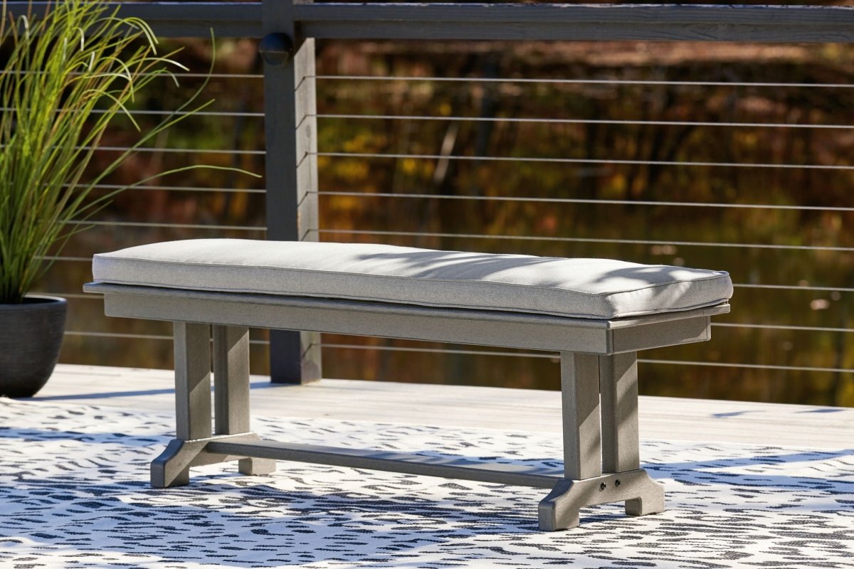 Visola - Bench with Cushion - Gray Benches by Signature Design by Ashley® - Walls Furniture & Mattress