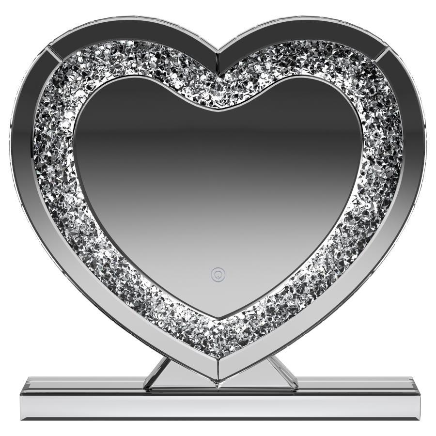 Euston - Heart Shaped Vanity Mirror - Silver Accent Mirrors by CoasterEveryday - Walls Furniture & Mattress