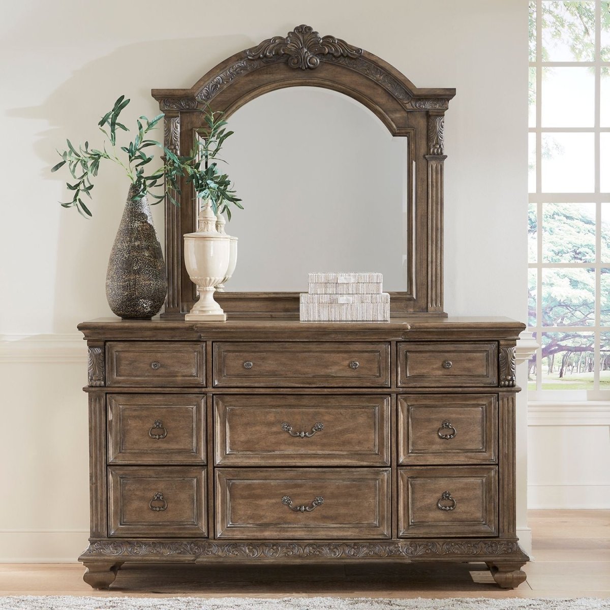 Carlisle Court - Optional Dresser & Mirror - Brown Dresser & Mirror by Liberty Furniture - Walls Furniture & Mattress