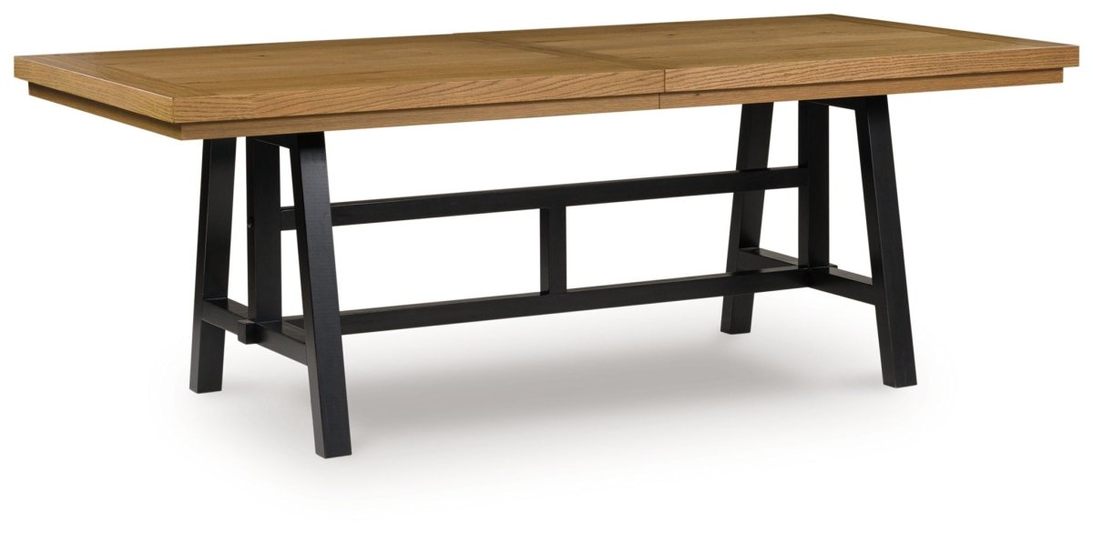 Galliden - Black / Brown - Rectangular Dining Room Extension Table Dining Tables with Extensions by Signature Design by Ashley® - Walls Furniture & Mattress