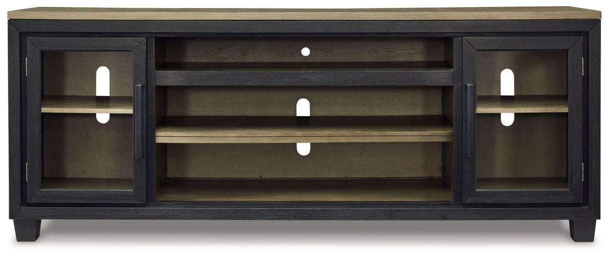 Foyland - XL TV Stand w/Fireplace Option - Black / Brown TV Stands by Signature Design by Ashley® - Walls Furniture & Mattress