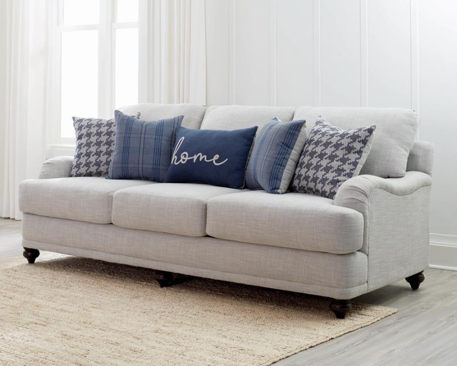 Glenn - Upholstered English Arm Sofa - Light Gray And Blue Stationary Sofas by CoasterElevations - Walls Furniture & Mattress