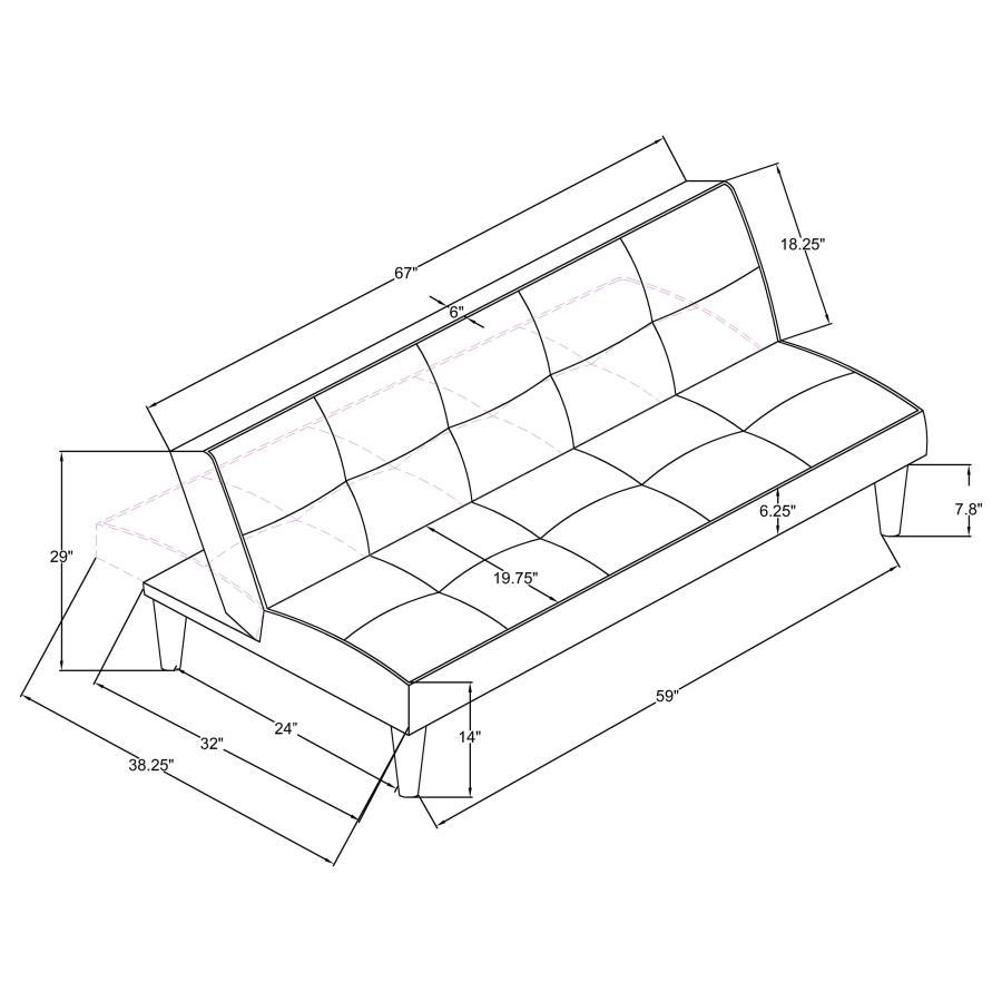 Katrina - Upholstered Tufted Convertible Sofa Bed - Black Futon Sofas by CoasterEveryday - Walls Furniture & Mattress