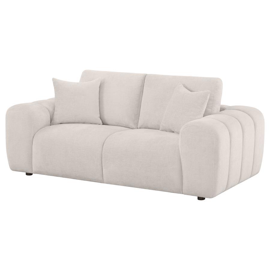 Burnett - Chenille Upholstered Wide Arm Loveseat Stationary Loveseats by Coaster Fine Furniture - Walls Furniture & Mattress