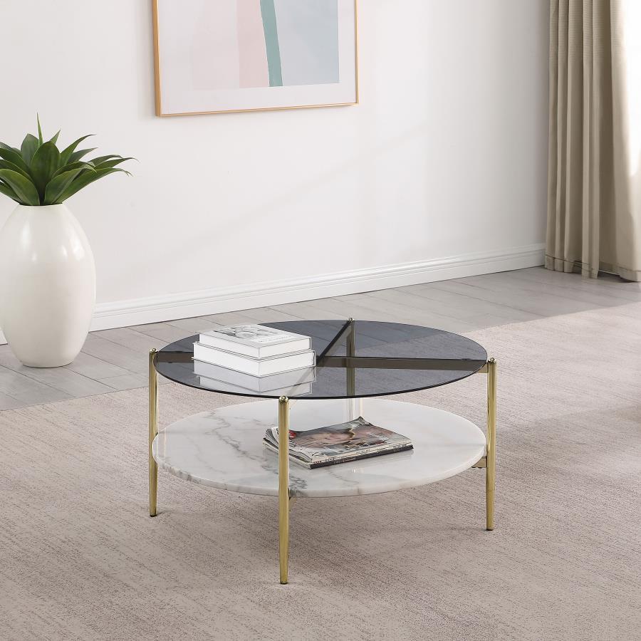 Jonelle - Round Glass Top Table End Tables by CoasterEveryday - Walls Furniture & Mattress