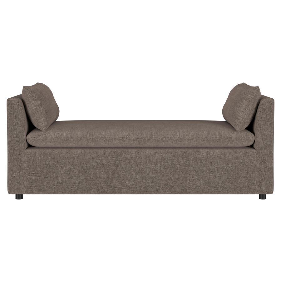 Robin - Upholstered Accent Bench With Armrests - Brown Upholstered Benches by Coaster Fine Furniture - Walls Furniture & Mattress