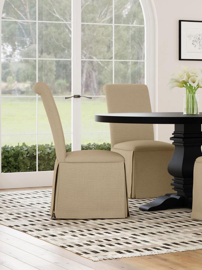 Shawna - Upholstered Skirted Dining Chair (Set of 2) Chair Sets by Coaster Fine Furniture - Walls Furniture & Mattress