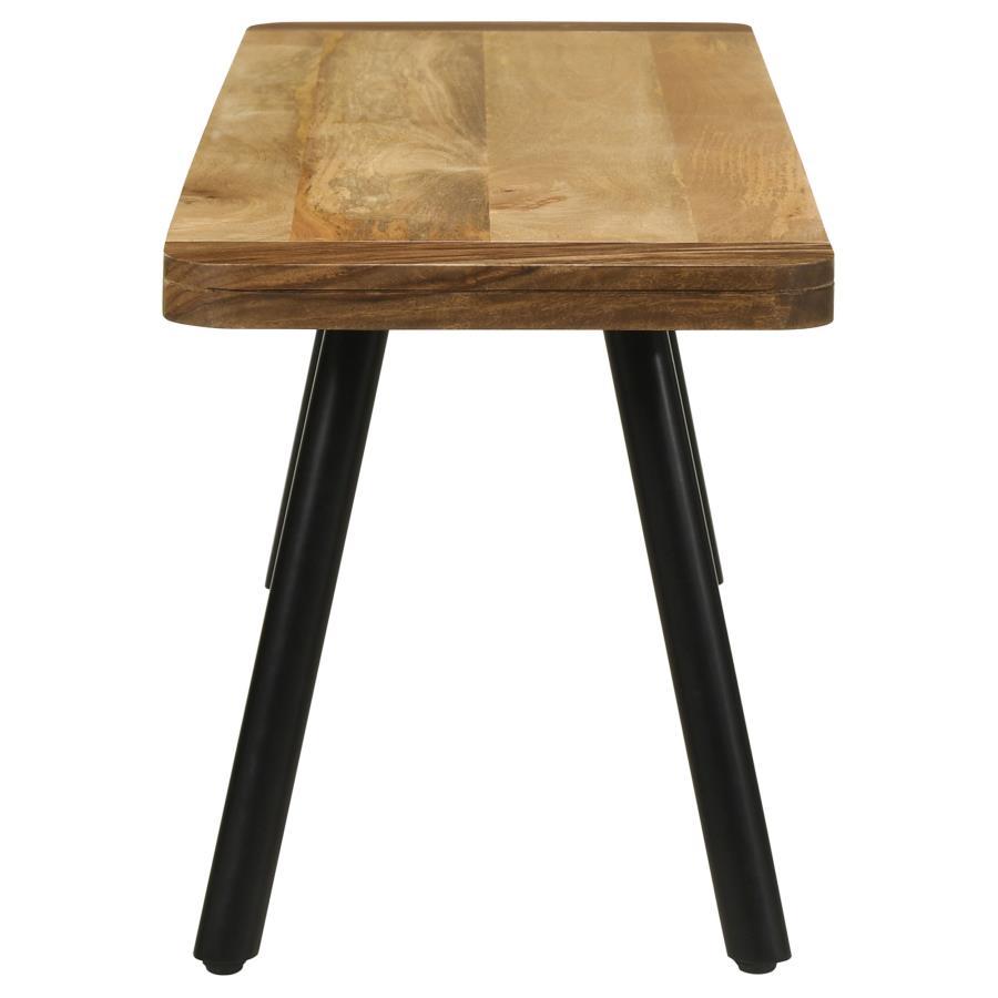 Maverick - Wood Dining Bench - Natural Mango And Black Dining Benches by Coaster Fine Furniture - Walls Furniture & Mattress