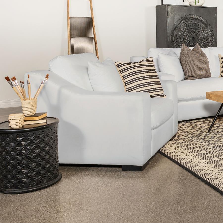 Ashlyn - Upholstered Sloped Arm Accent Chair - White Arm Chairs by CoasterElevations - Walls Furniture & Mattress