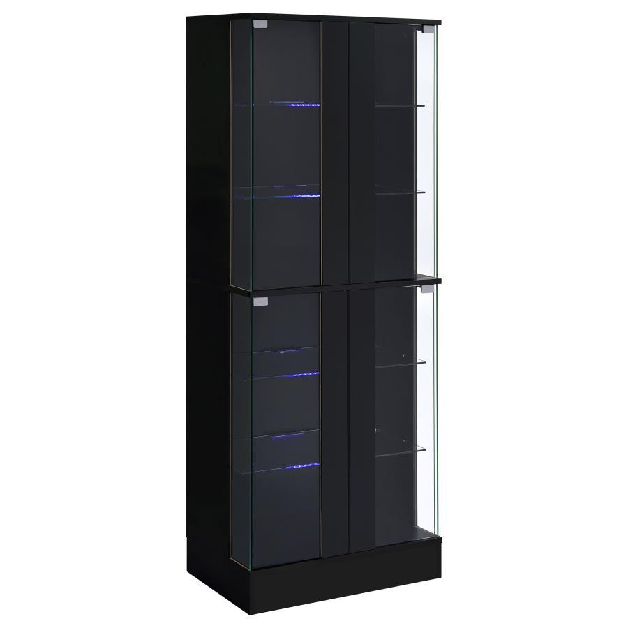 Cabra - 4 - door LED Curio Display Cabinet Curio Cabinets by Coaster Fine Furniture - Walls Furniture & Mattress