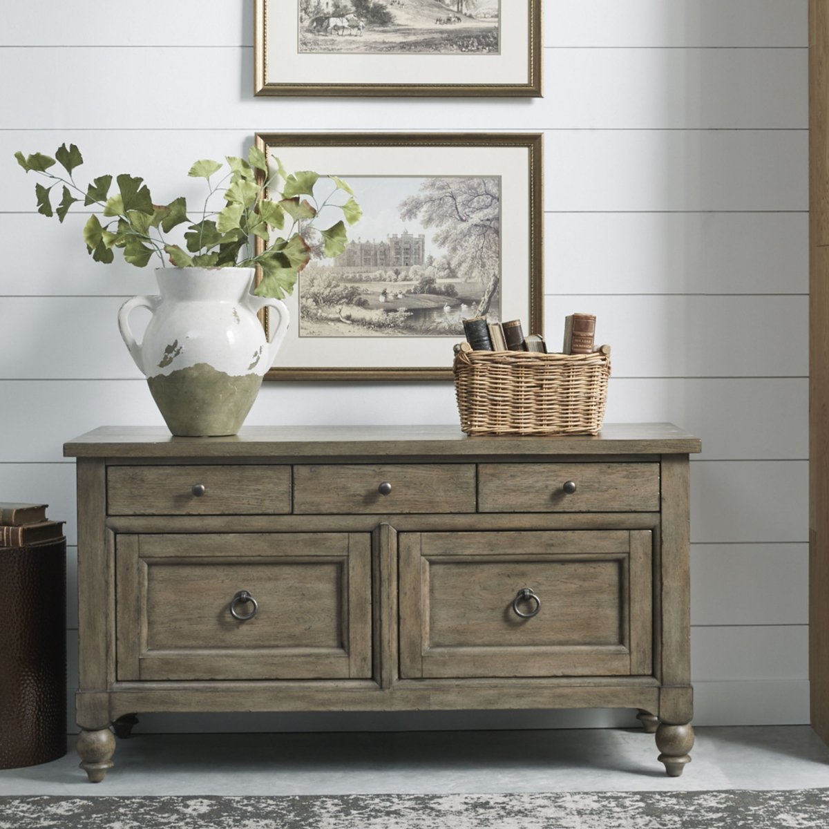 Americana Farmhouse - Credenza - Light Brown Credenzas by Liberty Furniture - Walls Furniture & Mattress