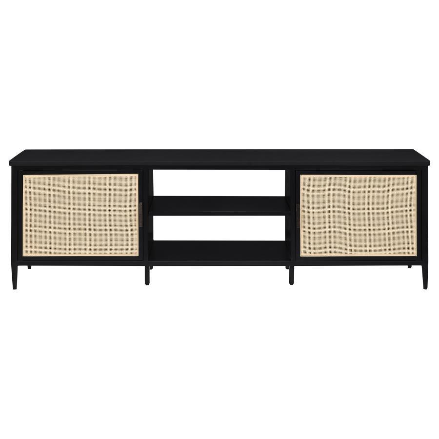 Amherst - 70" 2 - Door Metal TV Stand Media Console - Black TV Stands by Coaster Fine Furniture - Walls Furniture & Mattress