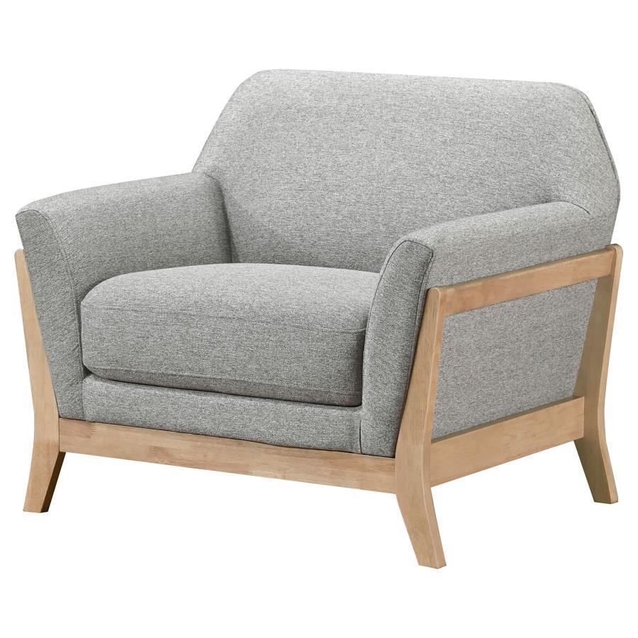Vaughn - Fabric Upholstered Flared Arm Accent Chair - Gray Arm Chairs by Coaster Fine Furniture - Walls Furniture & Mattress