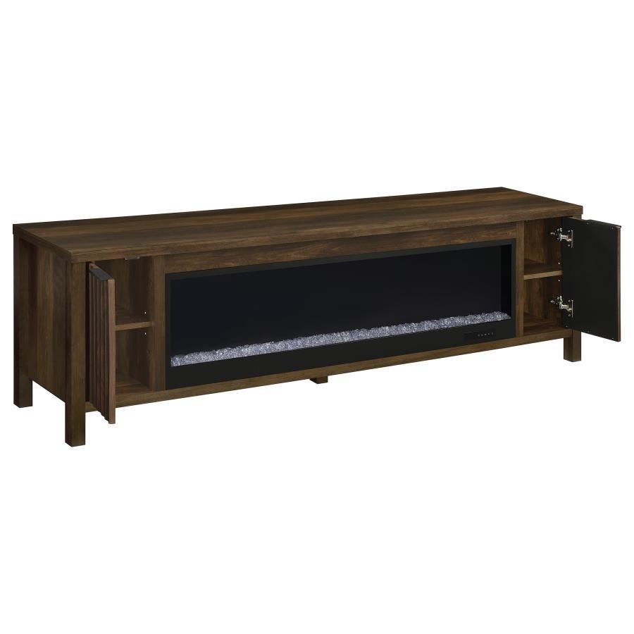 Carey - 79" TV Stand Fireplace Media Console - Dark Pine Fireplace TV Stands by Coaster Fine Furniture - Walls Furniture & Mattress